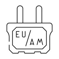 adapter socket line icon illustration vector