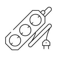 cord socket line icon illustration vector