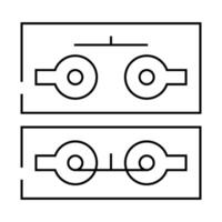 push button switch mechanism line icon illustration vector