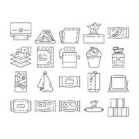Tissue Paper And Napkin Package Icons Set vector