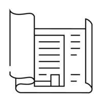 blueprint architect paperwork line icon illustration vector