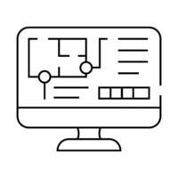 computer architect software line icon illustration vector