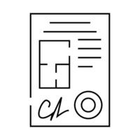documents architect line icon illustration vector