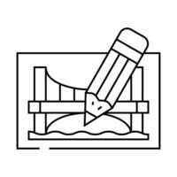 pencil architect tool for create construction line icon illustration vector