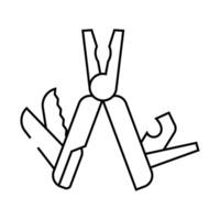 multitool hiker tool line icon illustration vector