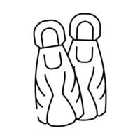 flippers for diving line icon illustration vector