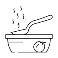 soup cooking from tomato line icon illustration vector