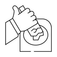 waste sorting line icon illustration vector