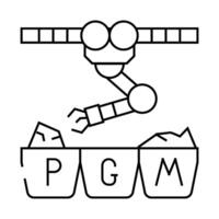 robotic waste sorting line icon illustration vector