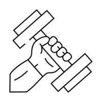 exercise with dumbbell line icon illustration vector