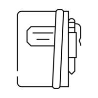 notebook and pencil line icon illustration vector