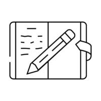 diary notebook line icon illustration vector