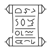 papyrus paper list line icon illustration vector