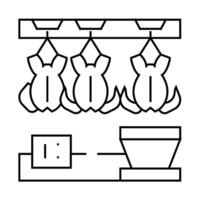 chicken processing line icon illustration vector