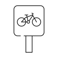 route for bicyclist line icon illustration vector