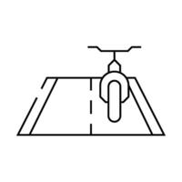 road riding on bicycle line icon illustration vector