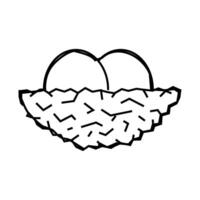 nest with bird eggs line icon illustration vector