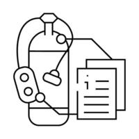 scuba diving instruction line icon illustration vector