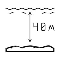 maximum diving depth on course line icon illustration vector