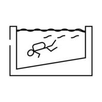 training in the pool line icon illustration vector