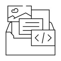 custom email template design line icon illustration vector
