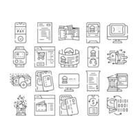 E-banking And Contactless Payment Icons Set vector