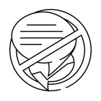 refusal to communicate in real life line icon illustration vector