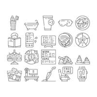 Self Care Procedure And Life Task Icons Set vector