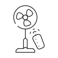 fan with remote control line icon illustration vector