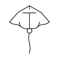 stingray form kite line icon illustration vector