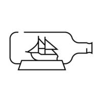 assembling boats in bottles line icon illustration vector