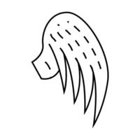 wing with feather line icon illustration vector
