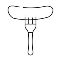 cucumber on fork line icon illustration vector