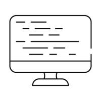 coding on computer screen line icon illustration vector