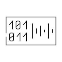 voice binary code line icon illustration vector