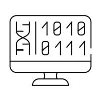 generating protein cell using computer code line icon illustration vector