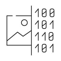 image binary code line icon illustration vector