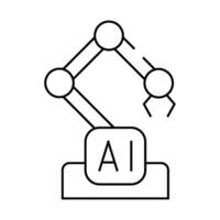 robotic arm ai line icon illustration vector