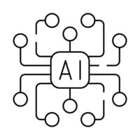 artificial intelligence ai scheme line icon illustration vector