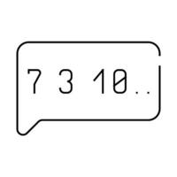 talking numbers line icon isolated illustration vector