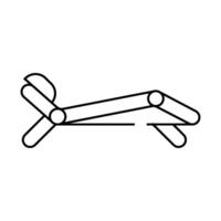 sun lounger line icon isolated illustration vector