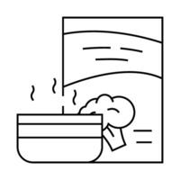 broccoli soup line icon illustration vector