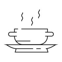 cabbage soup line icon illustration vector