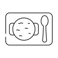 spinach soup line icon illustration vector