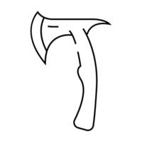 throwing axe tool line icon illustration vector