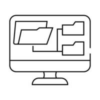 computer folder line icon illustration vector