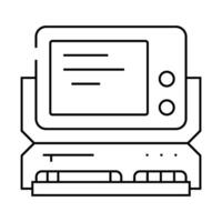 computer pc retro gadget line icon illustration vector