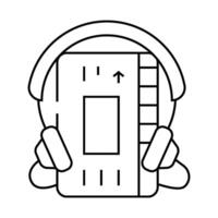 cassette audio player line icon illustration vector