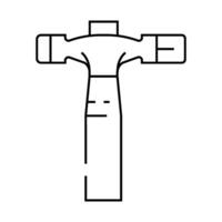 blocking hammer line icon illustration vector