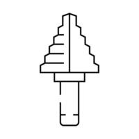 step drill bit line icon illustration vector